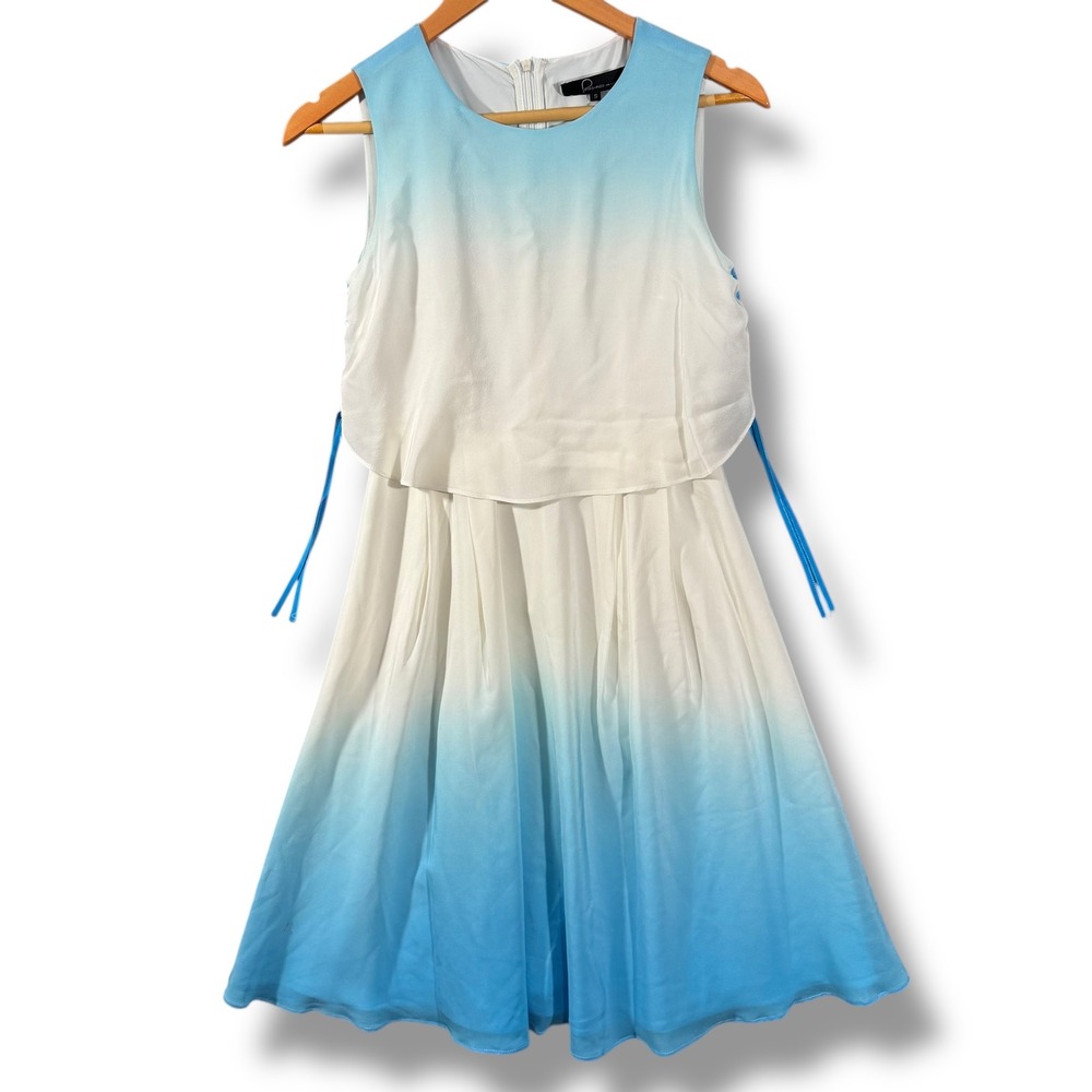 Pino Pizo Collection Ombre Blue White Sleeveless Midi Dress Small